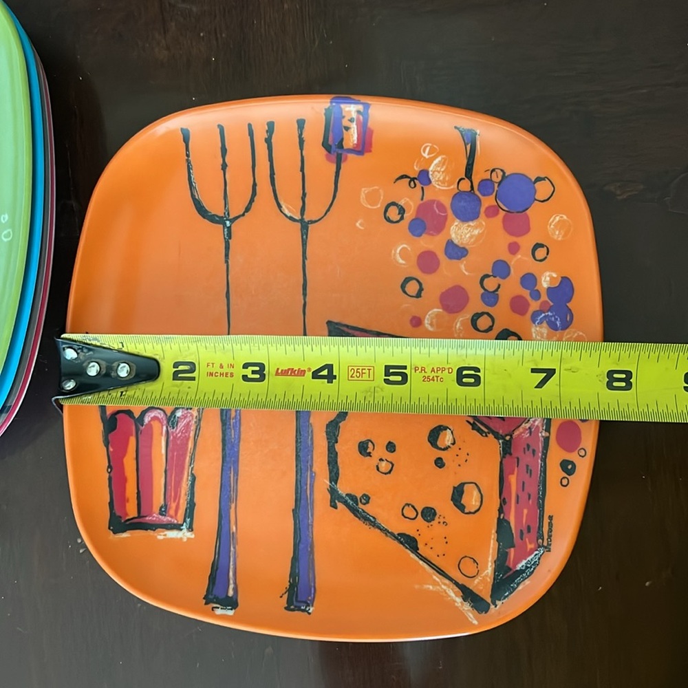 FISKARS FINLAND Melamine Retro Cocktail Plates Set of 6 - Picture 10 of 15
